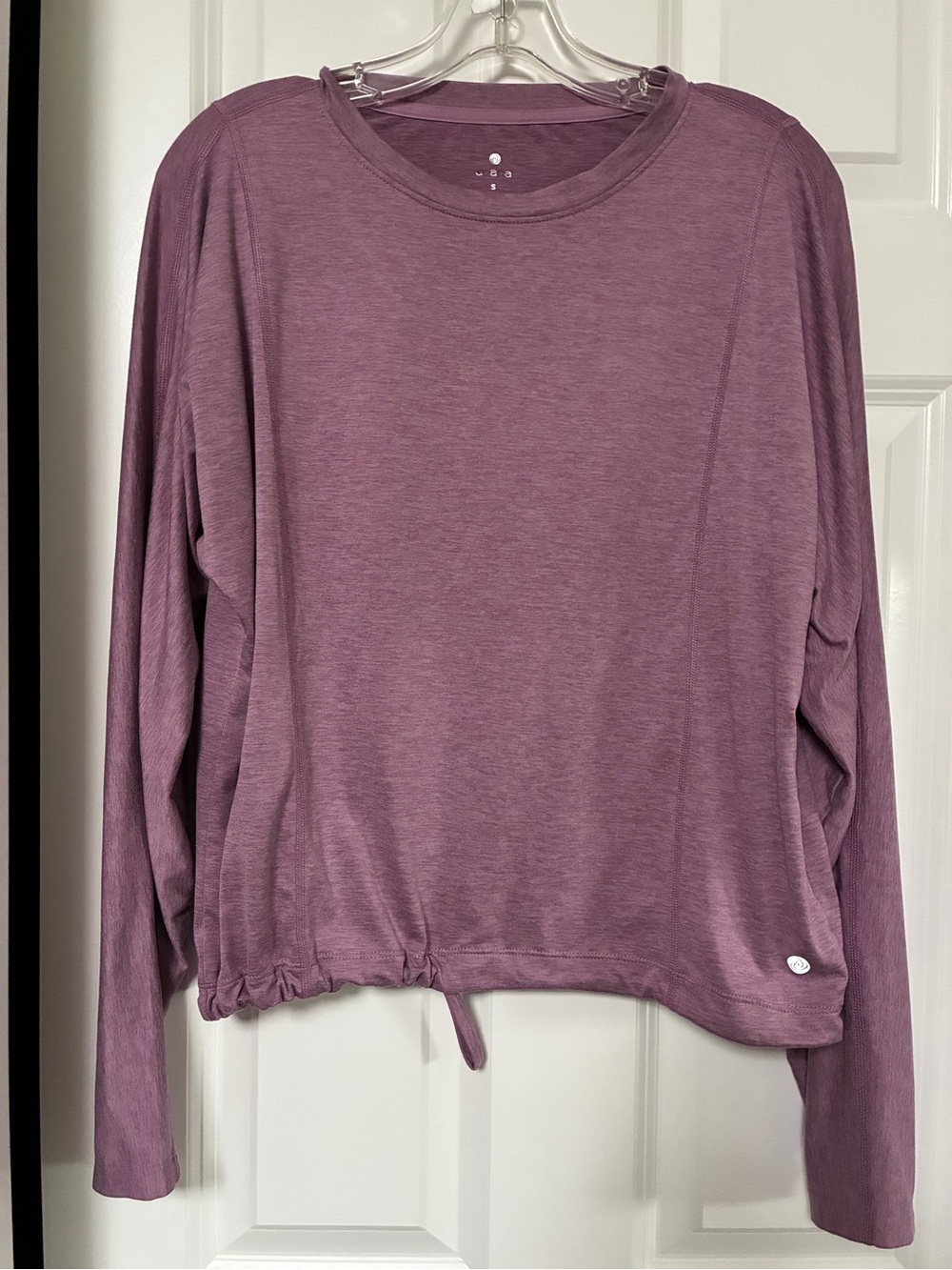 Apana Mauve Long-Sleeve Crewneck Drawstring Hem Top